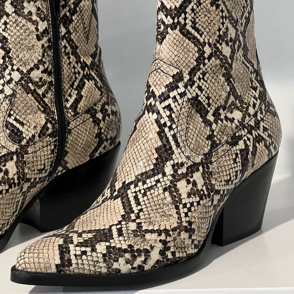 Jeffer Campbell Point Toe Snakeskin Boot NEW